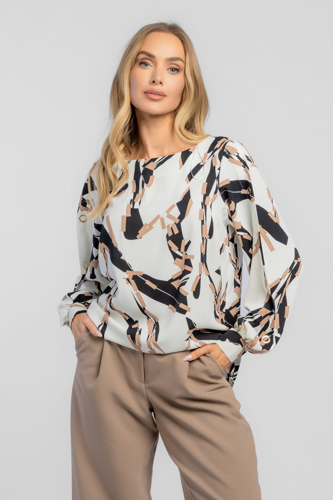 VERA cream print blouse