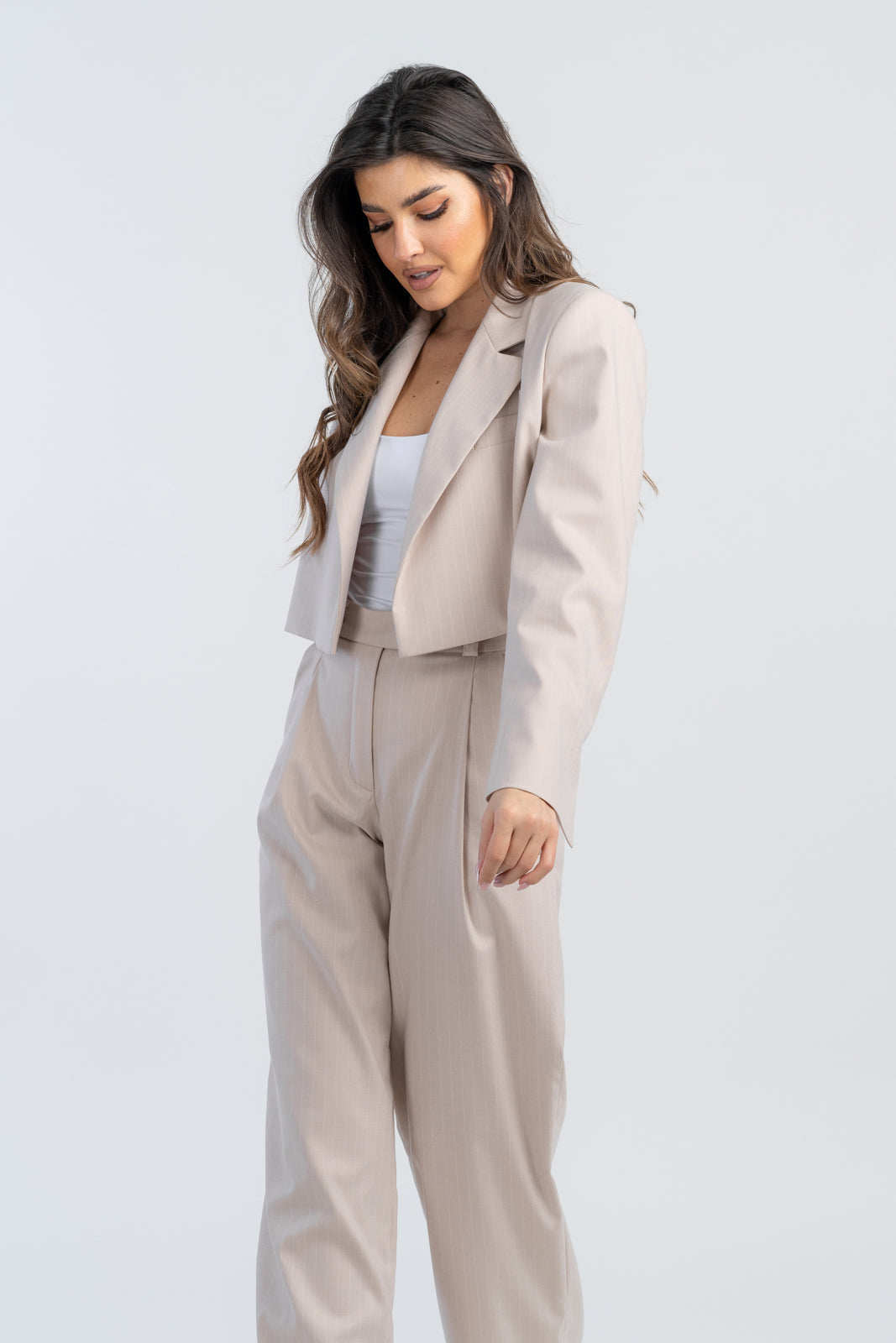 EMILY women's suit beige stripes