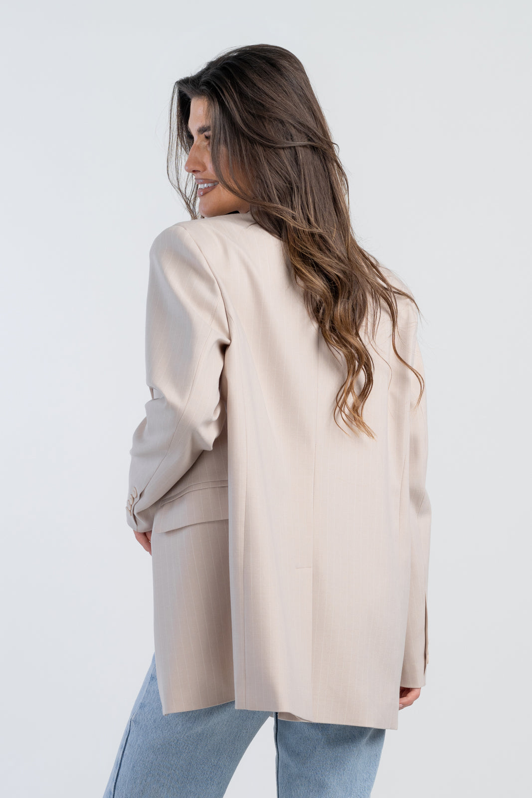 ALISON beige striped jacket
