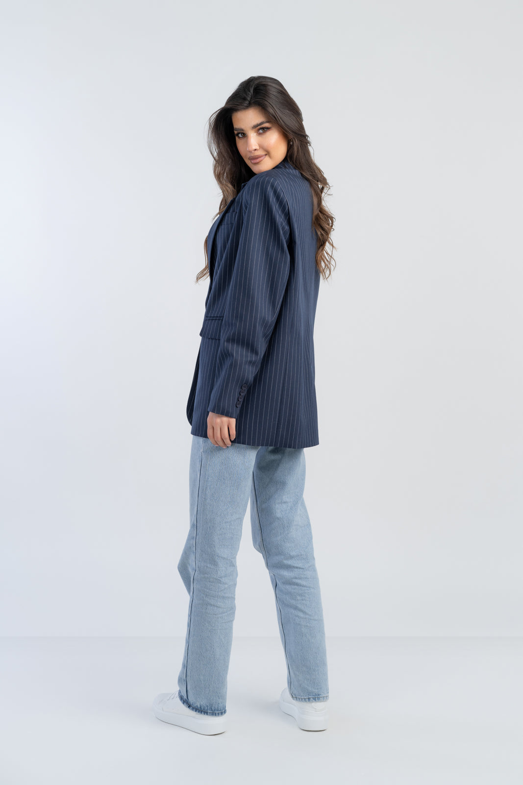 ALISON navy blue striped jacket