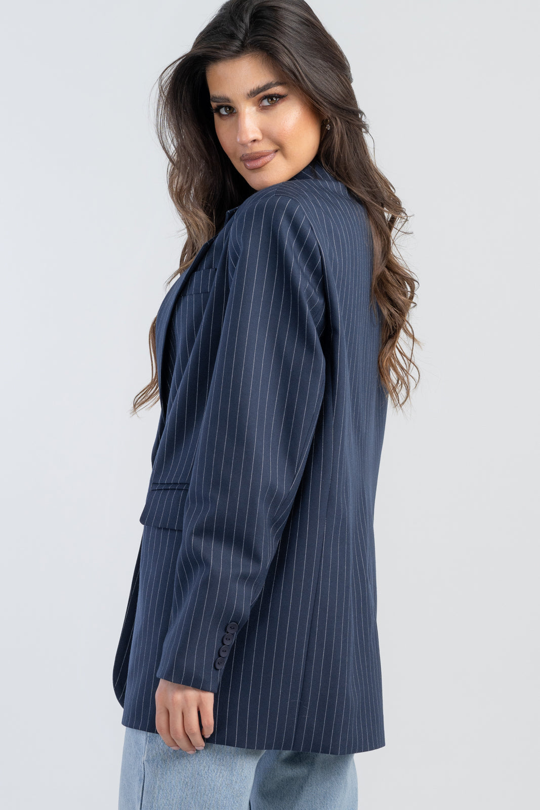 ALISON navy blue striped jacket