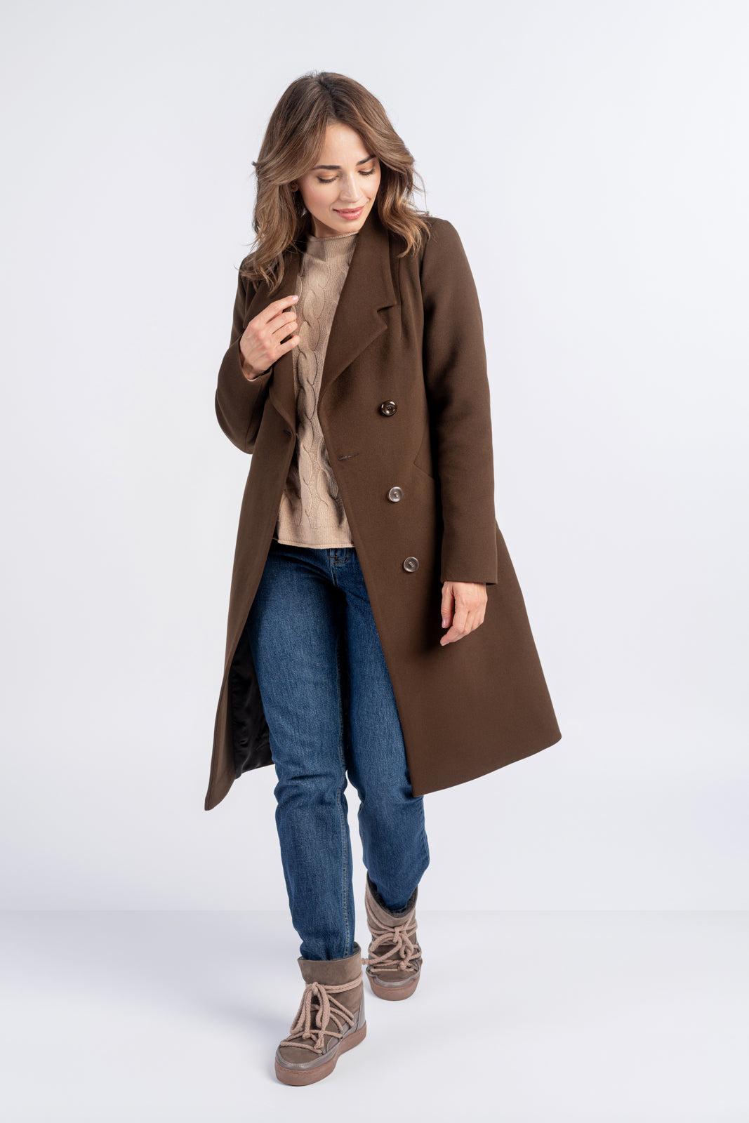 DOROTA coat, dark brown