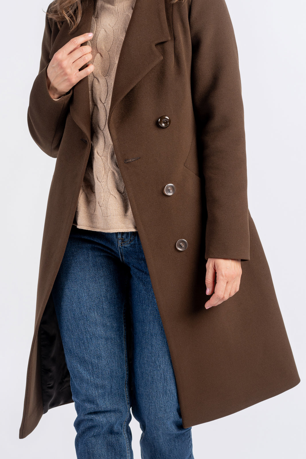 DOROTA coat, dark brown