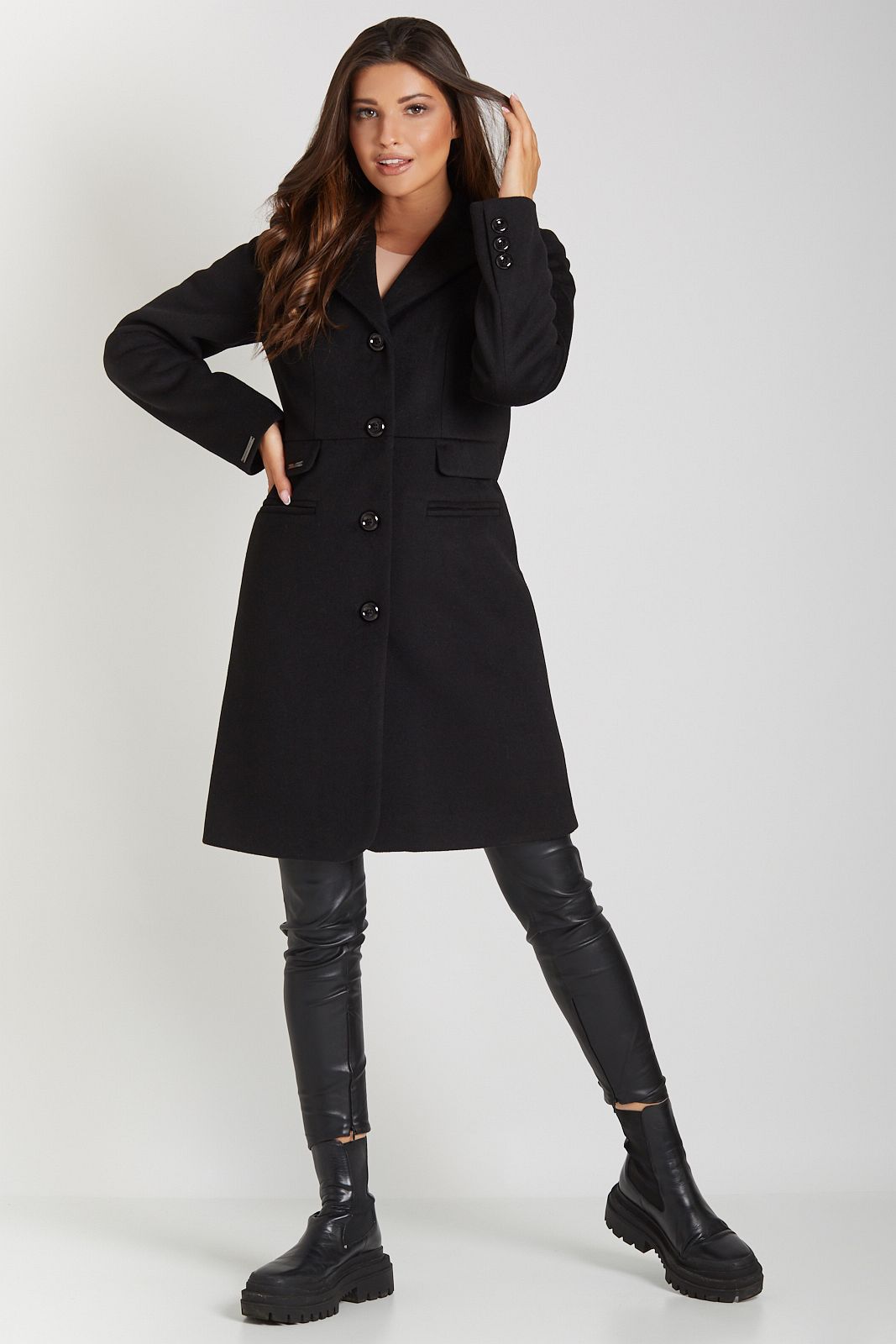 KORNELIA black alpaca coat