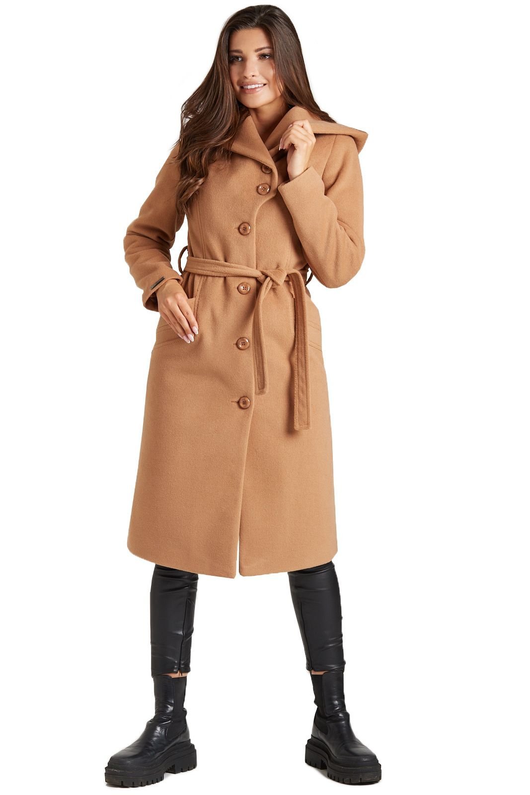 MARIKA camel alpaca coat