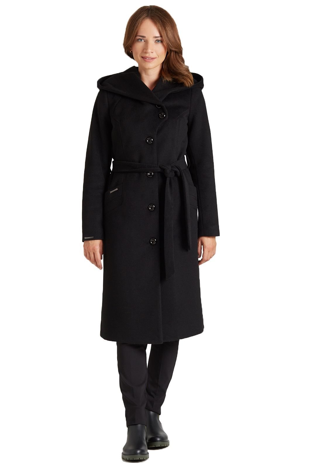 MARIKA black alpaca coat