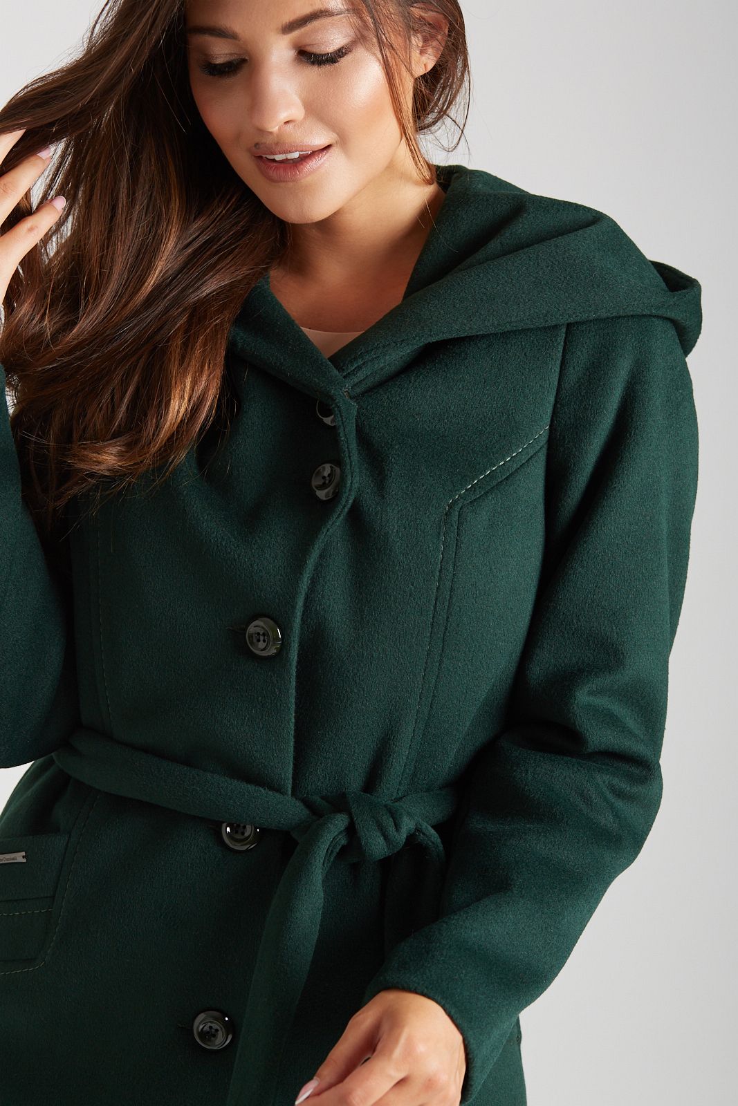 MARIKA green alpaca coat