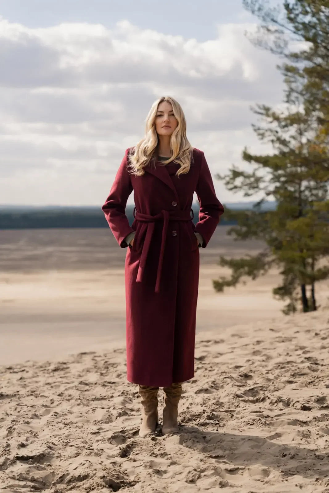 VERONA maxi coat burgundy