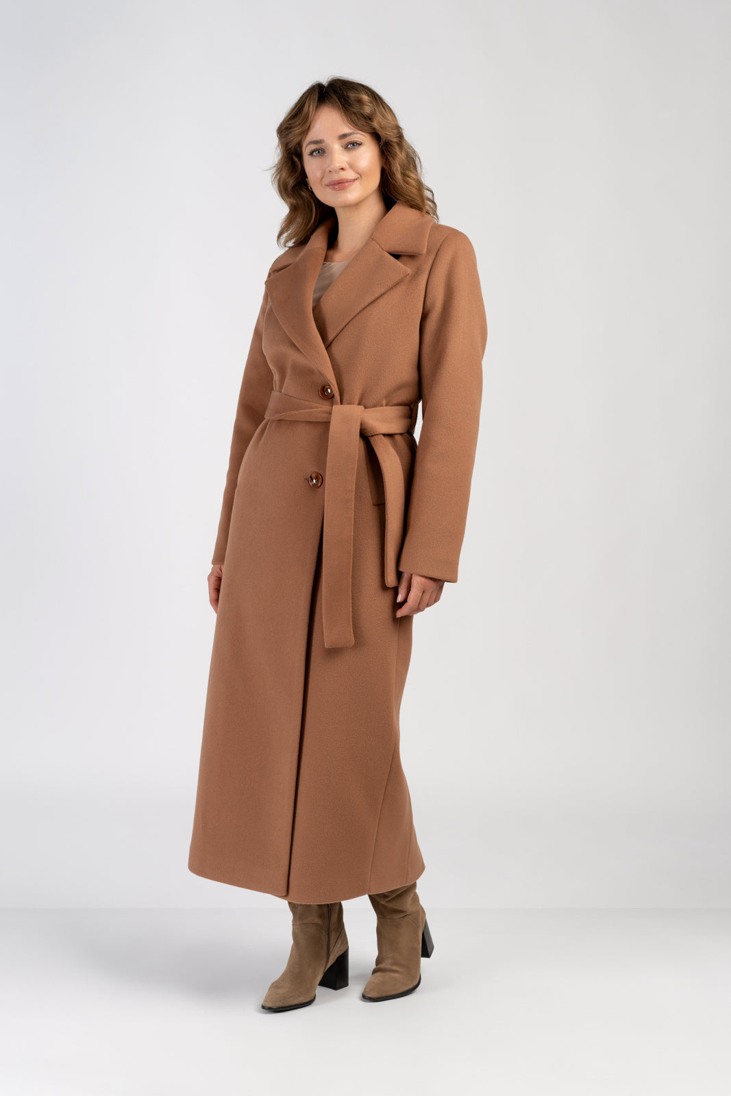 VERONA maxi camel coat