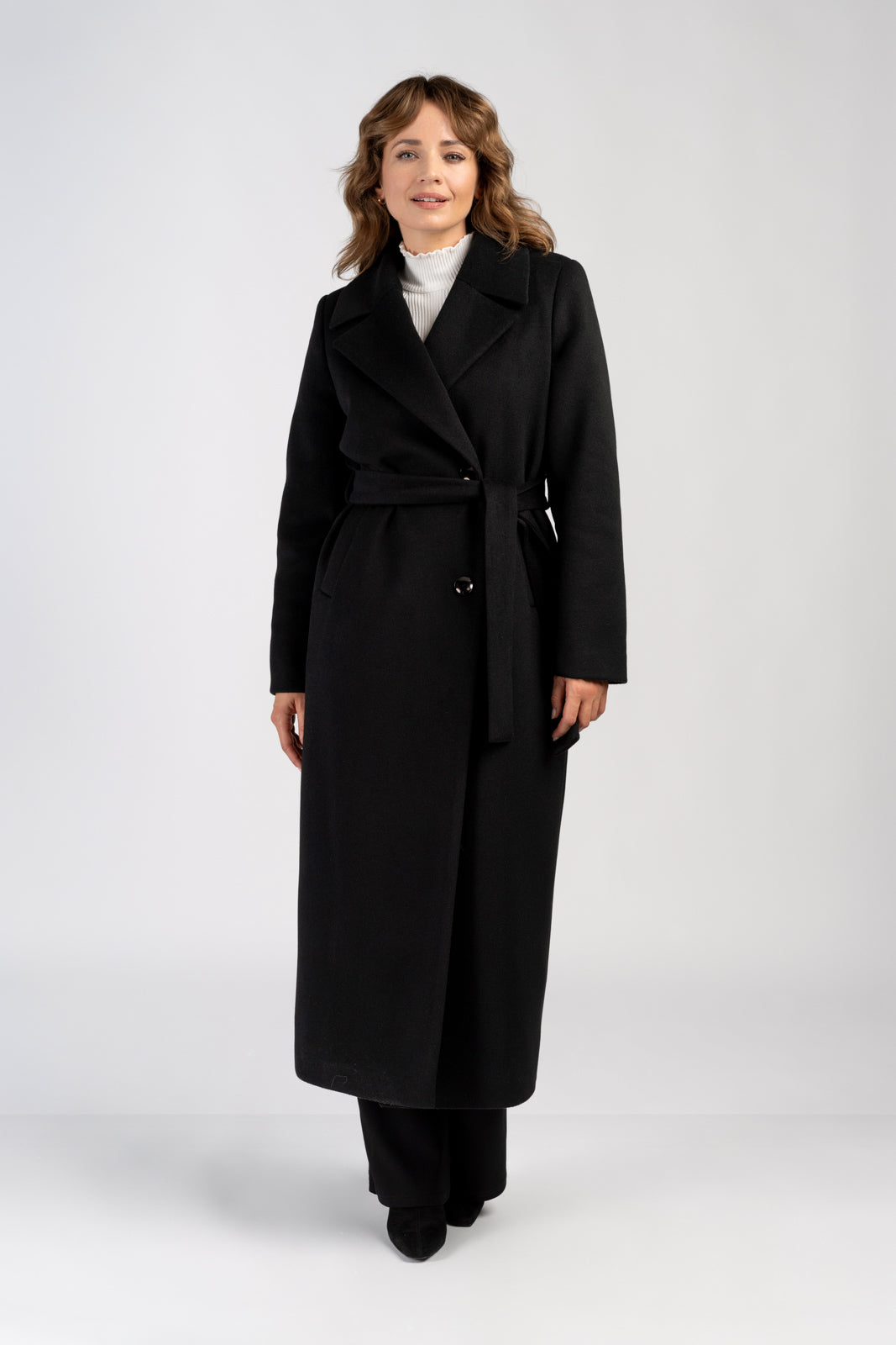 Verona black alpaca coat - salme.pl