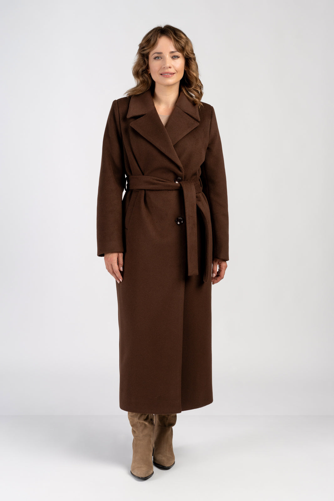 Verona Chocolate Alpaca Coat - salme.pl