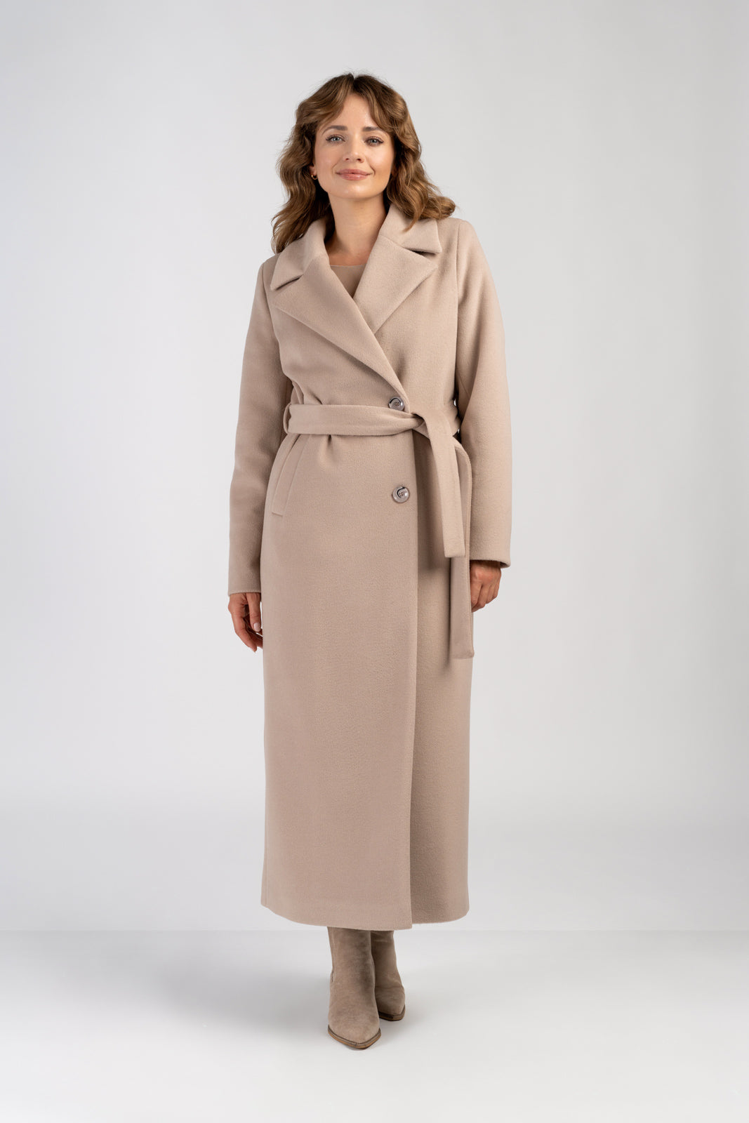 Verona light beige alpaca coat - salme.pl