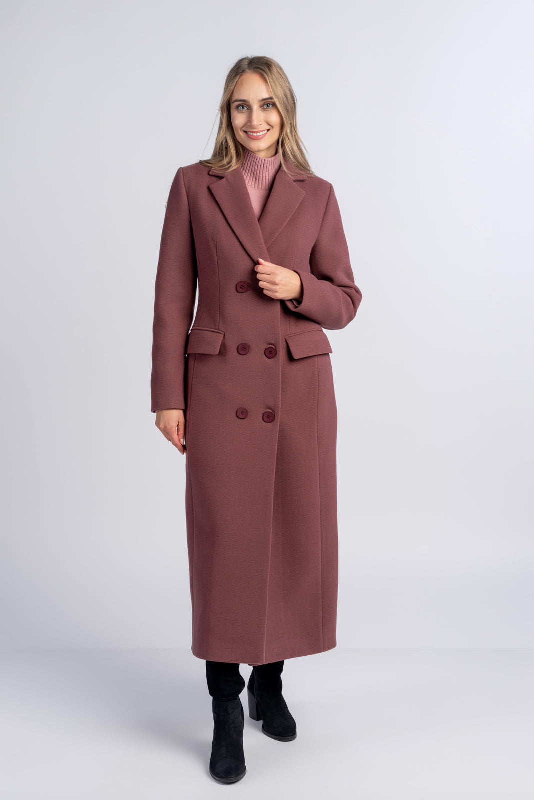 VIVIENNE burgundy coat