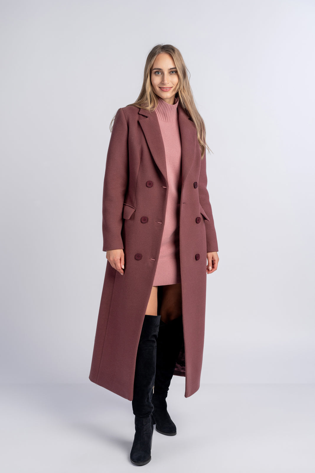 VIVIENNE burgundy coat
