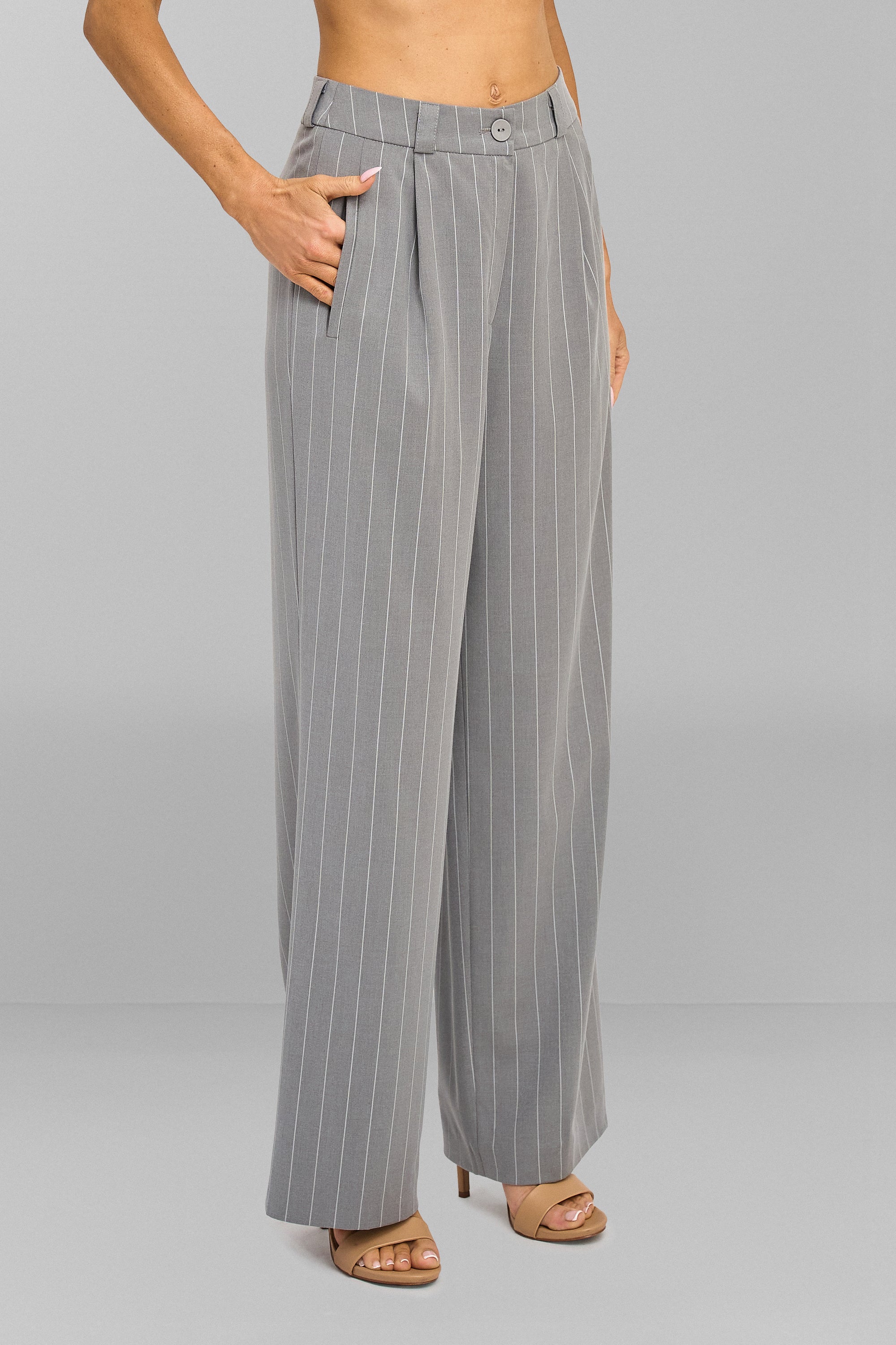 EWELINA trousers, gray stripes