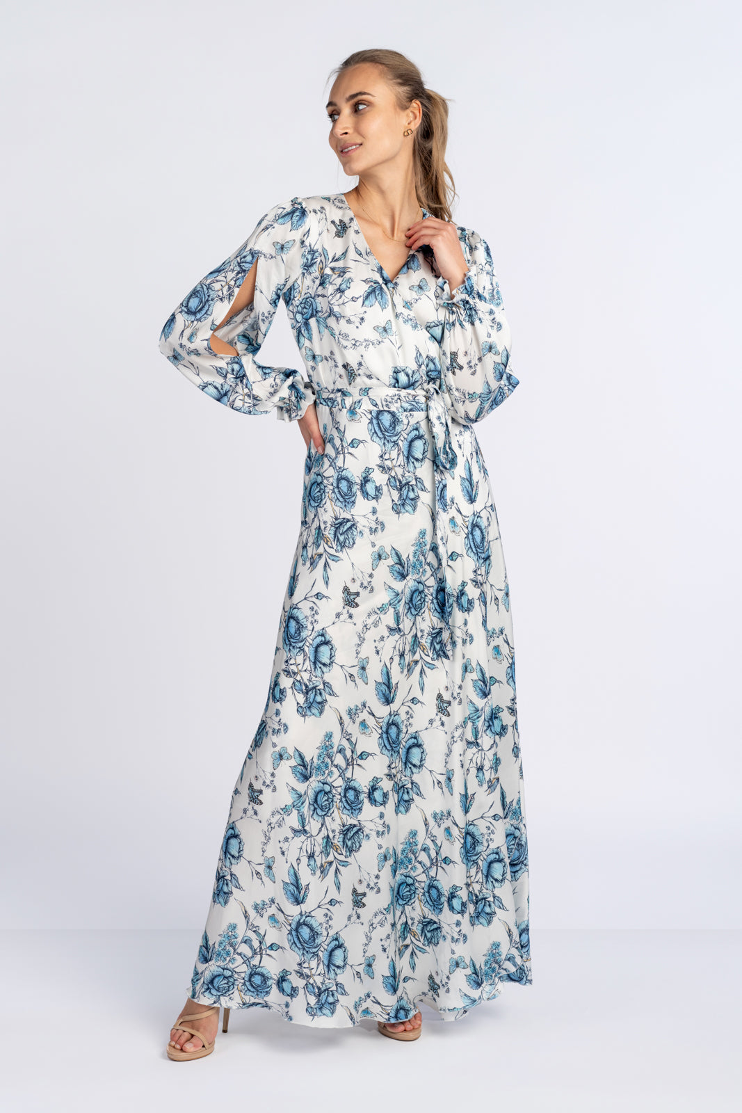 JASMINE dress blue flowers