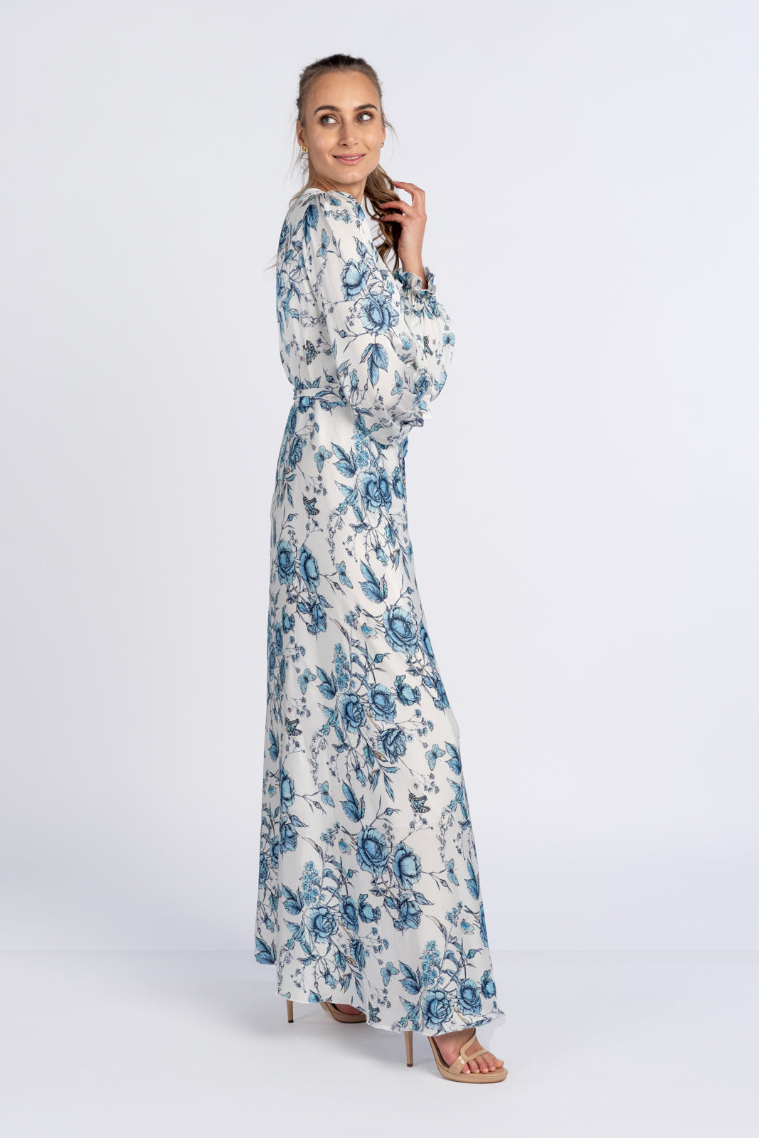 JASMINE dress blue flowers