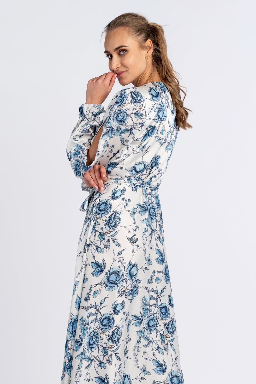 JASMINE dress blue flowers