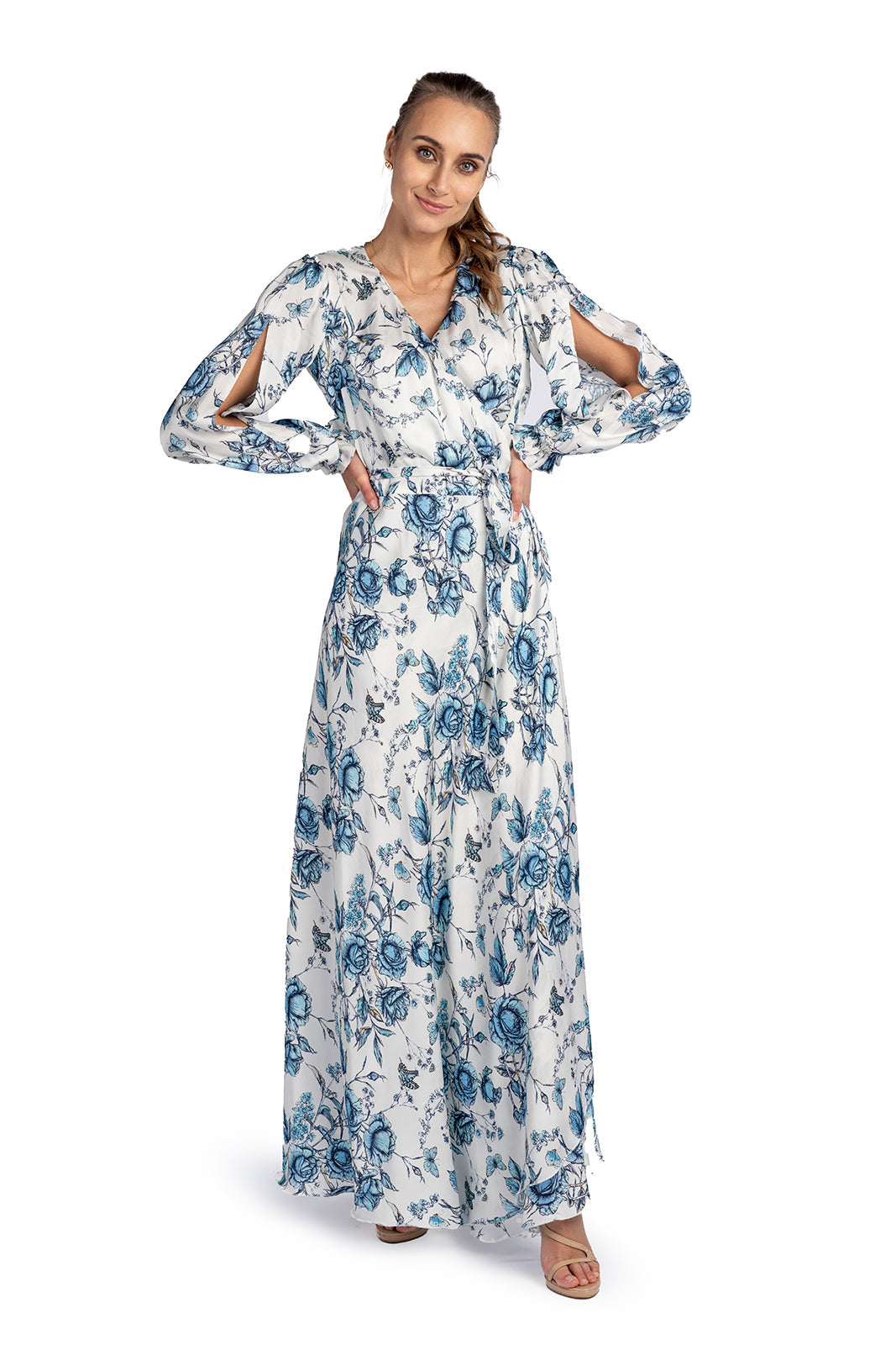 JASMINE dress blue flowers