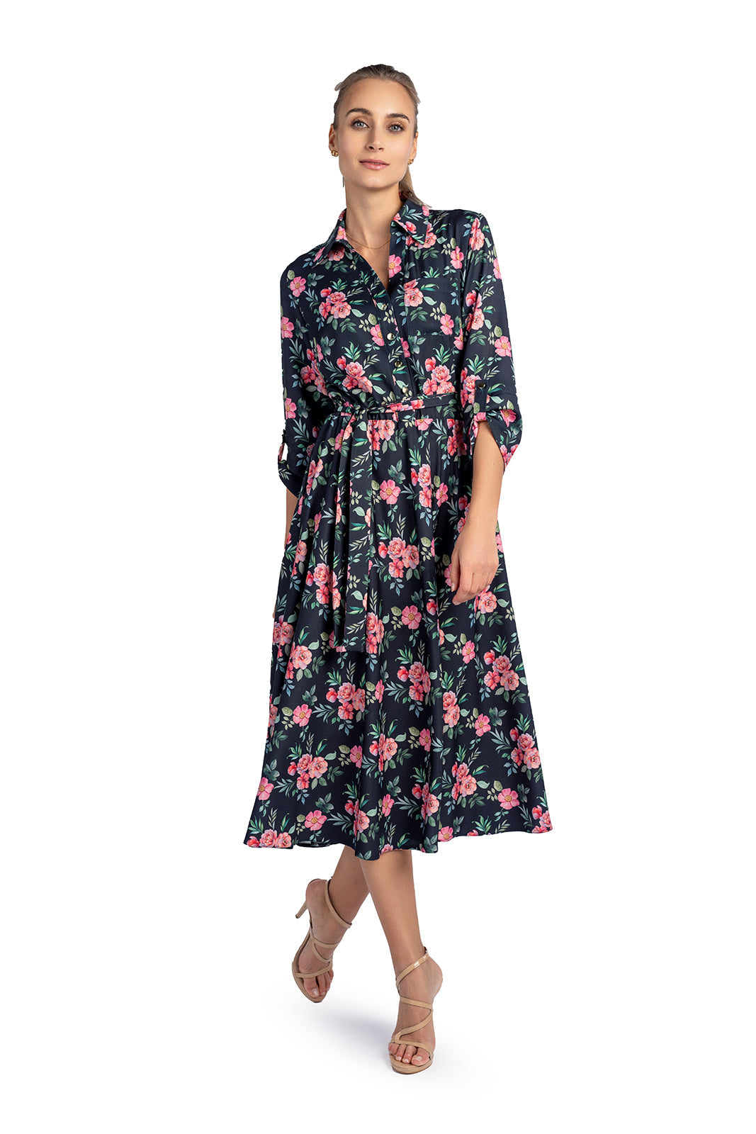 SOFIA dress green flowers