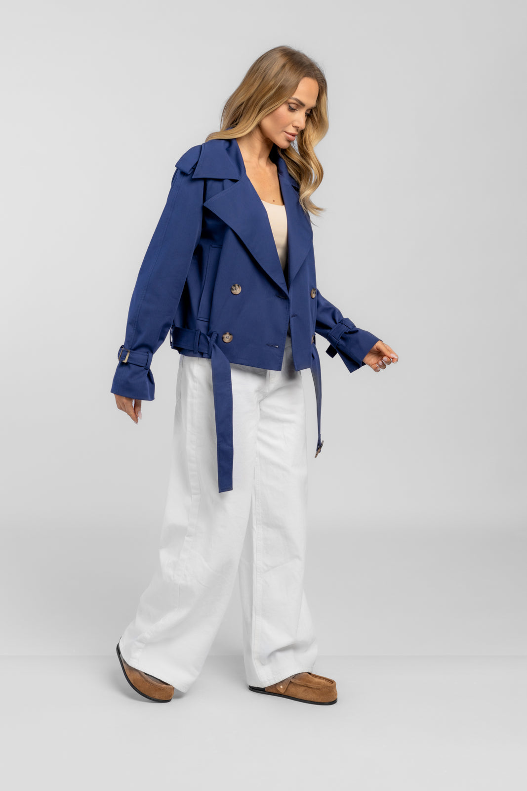 ADA navy trench coat