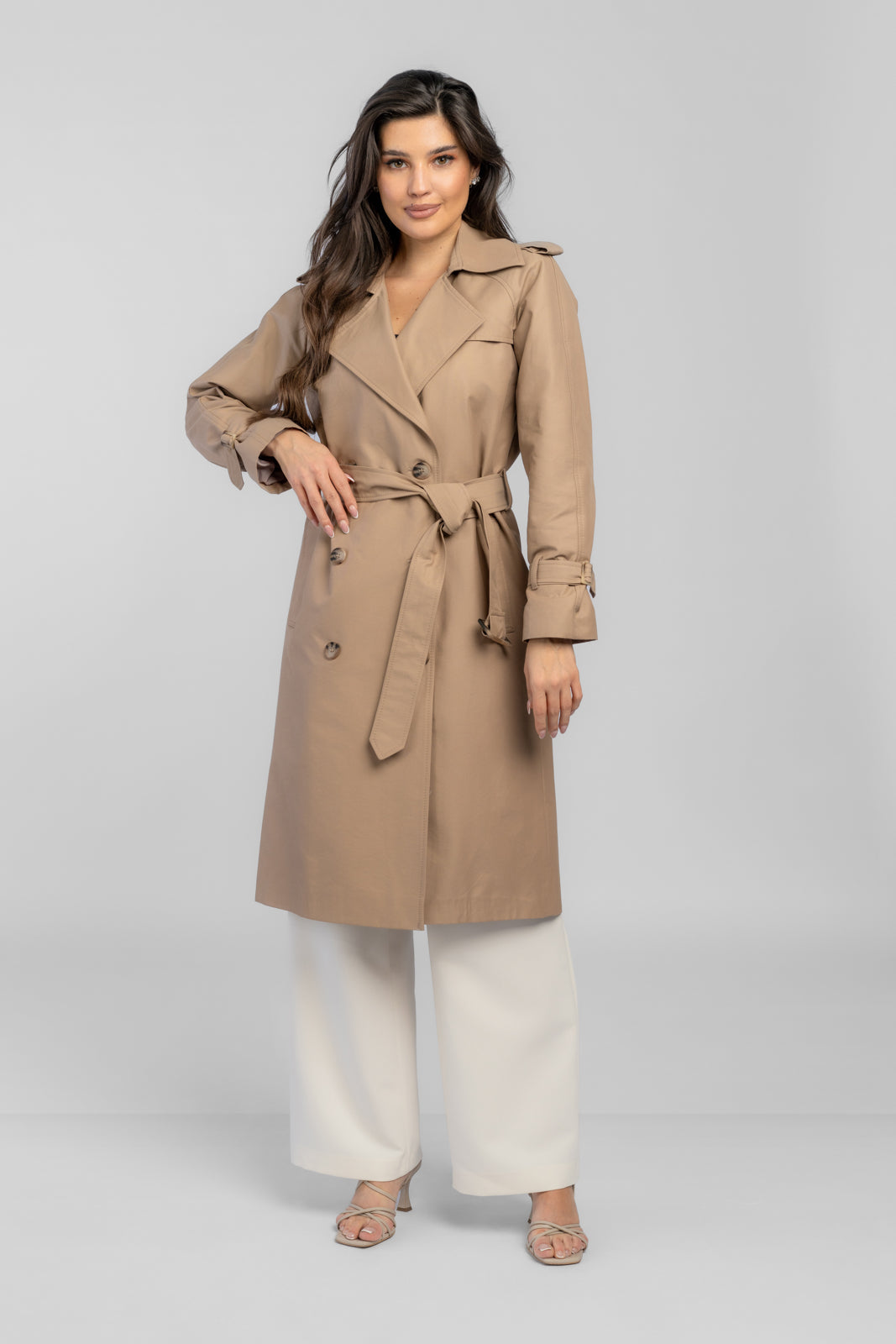 ADRIANNA cappuccino trench coat