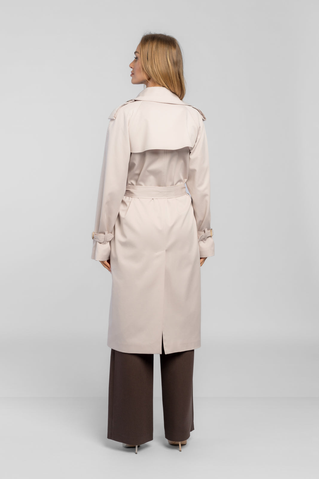 ADRIANNA latte trench coat