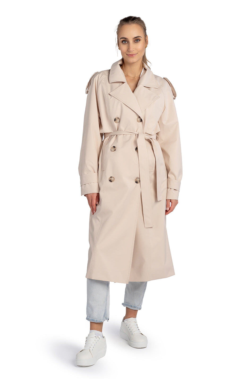AMANDA beige trench coat