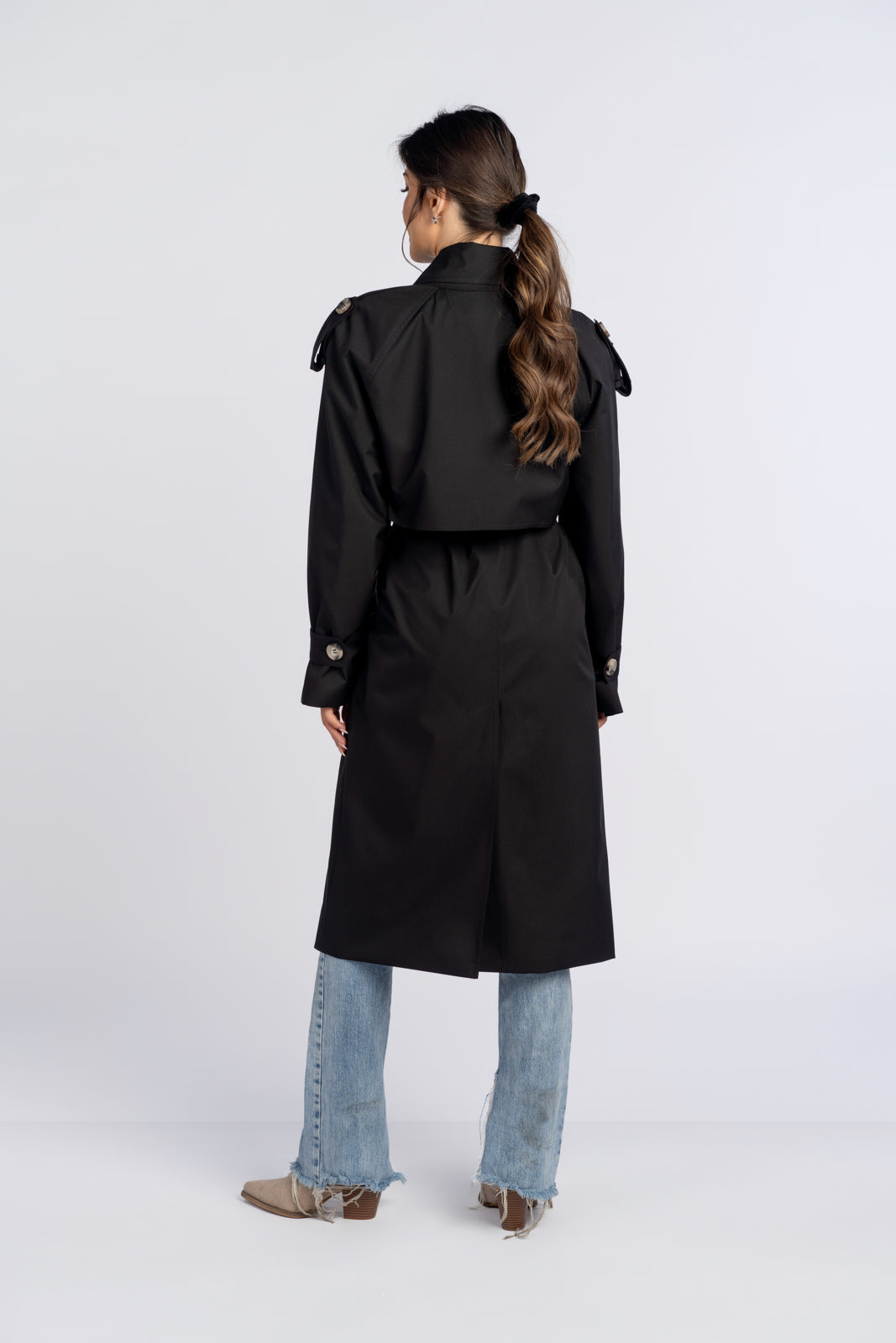 AMANDA trench coat black