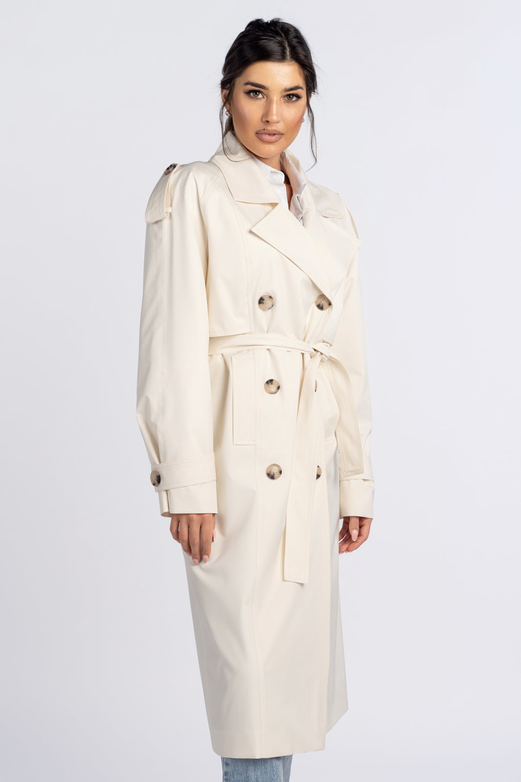 AMANDA ecru trench coat