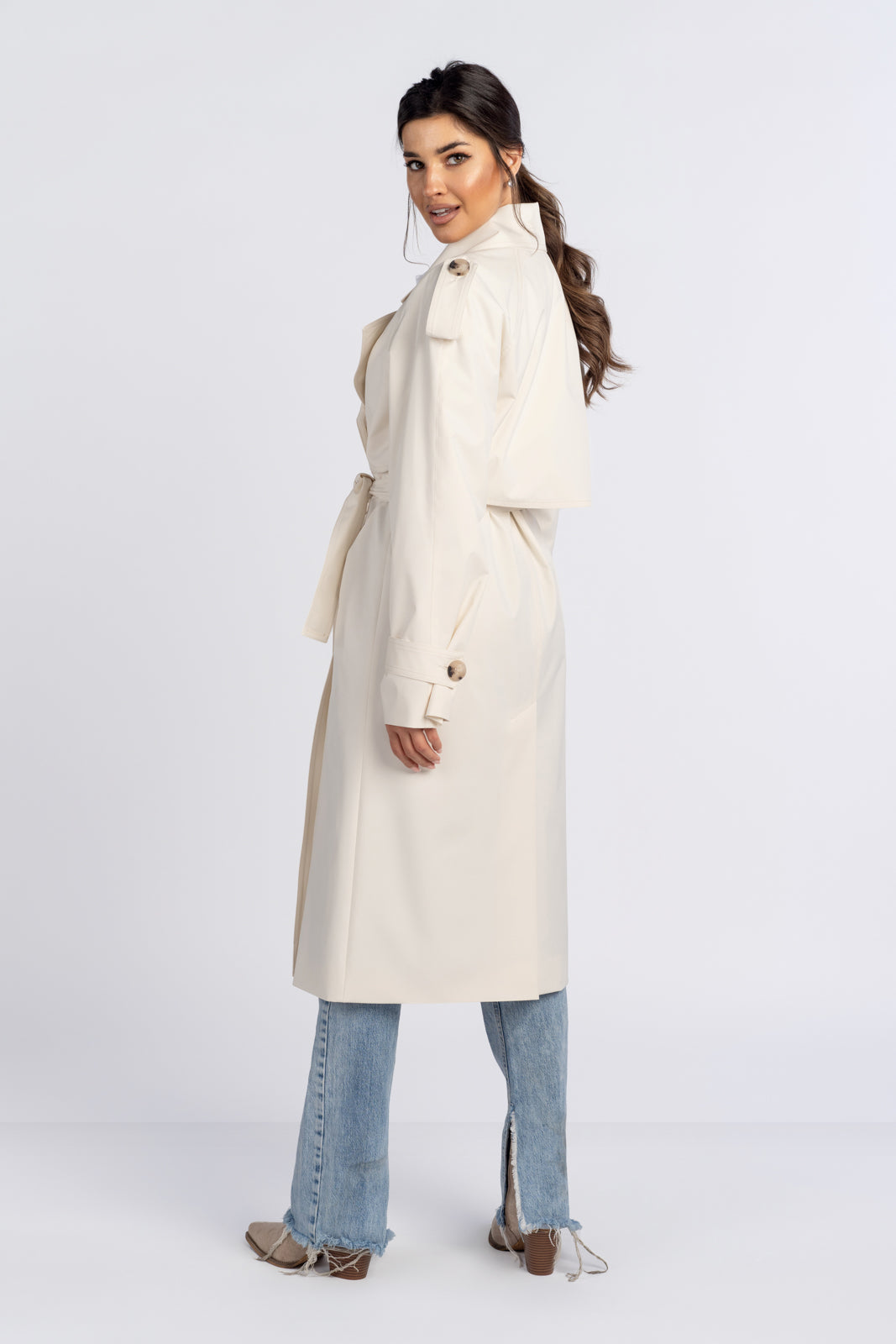 AMANDA ecru trench coat