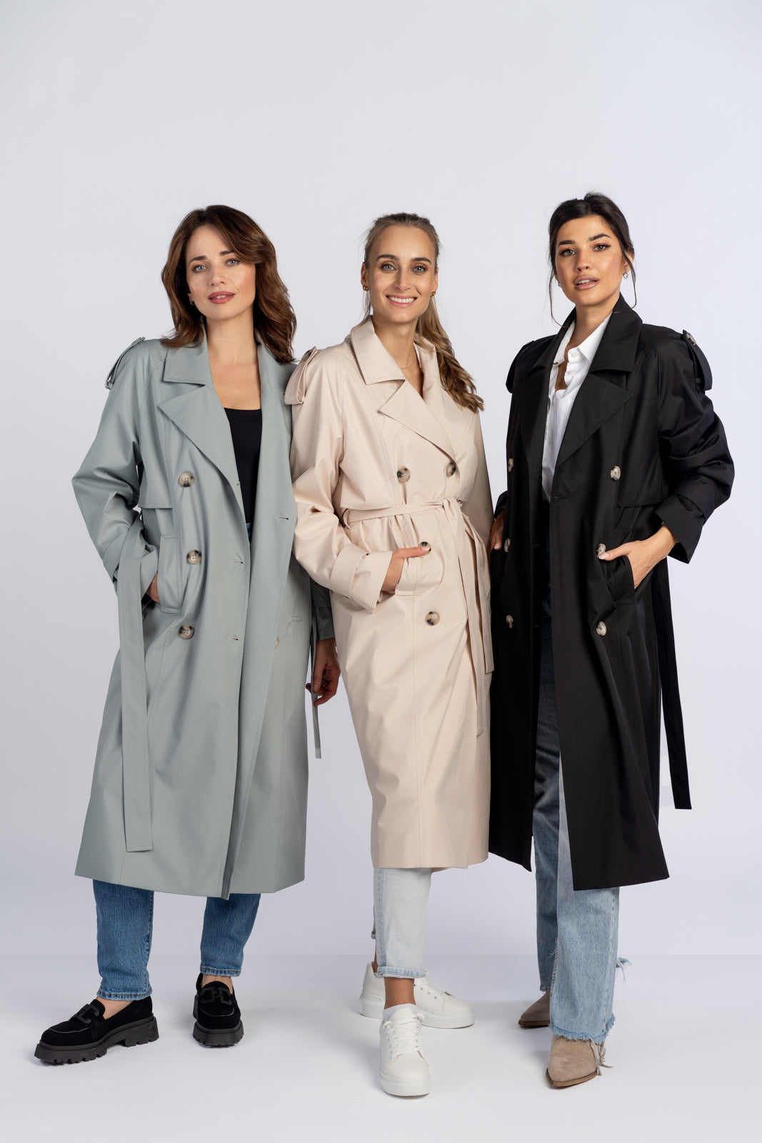 AMANDA mint trench coat