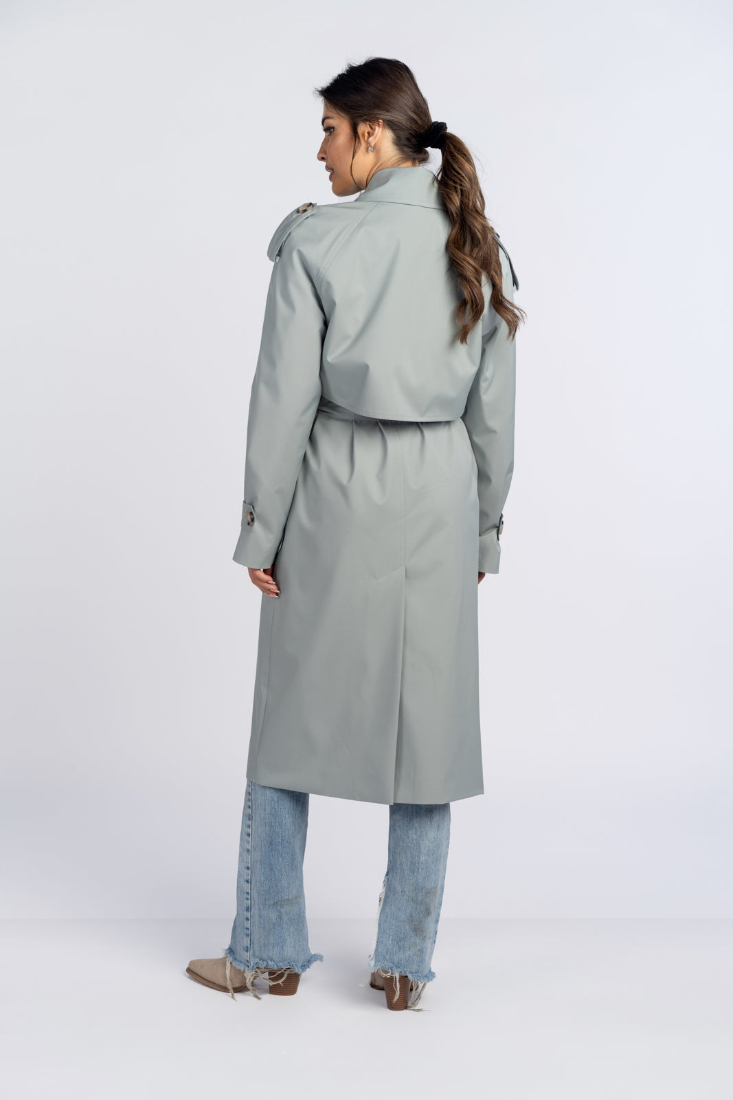 AMANDA mint trench coat