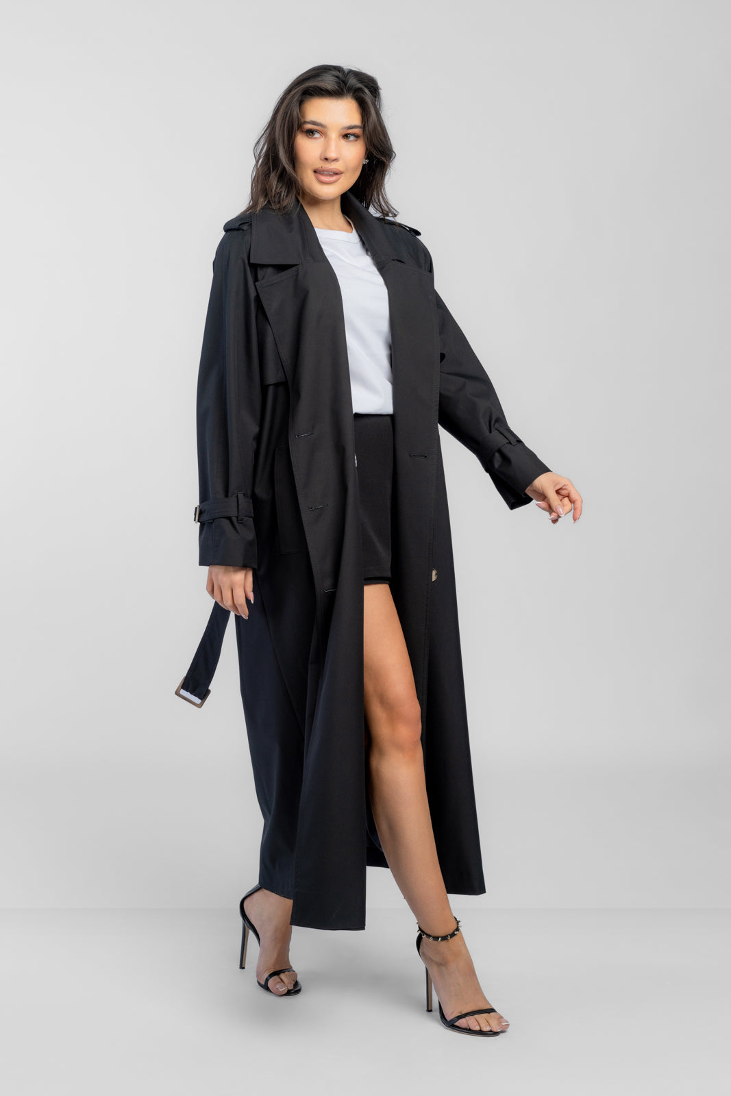 CYNTIA trench coat black