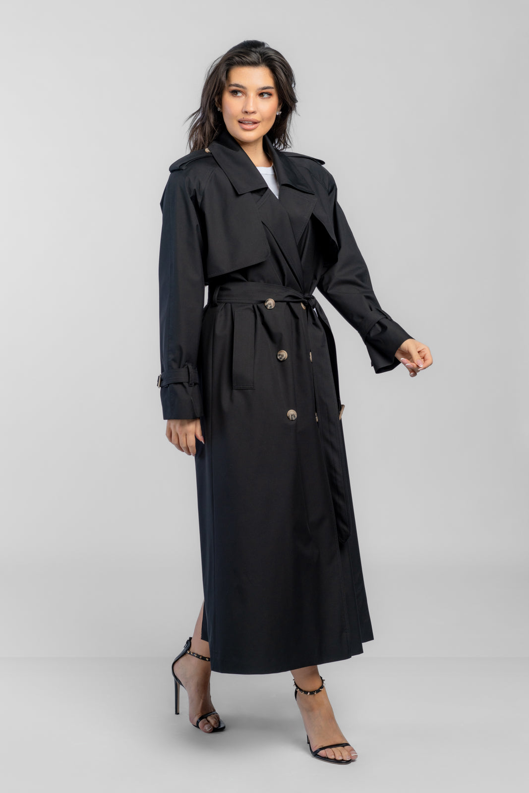 CYNTIA trench coat black