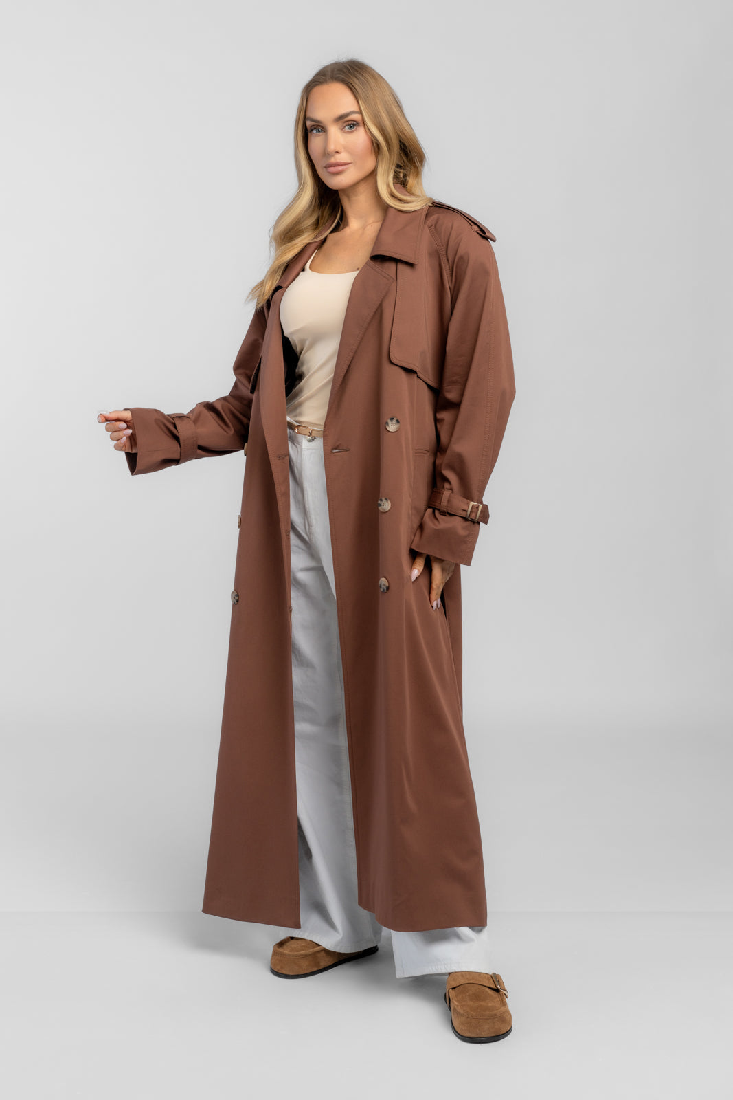 CYNTIA chocolate trench coat