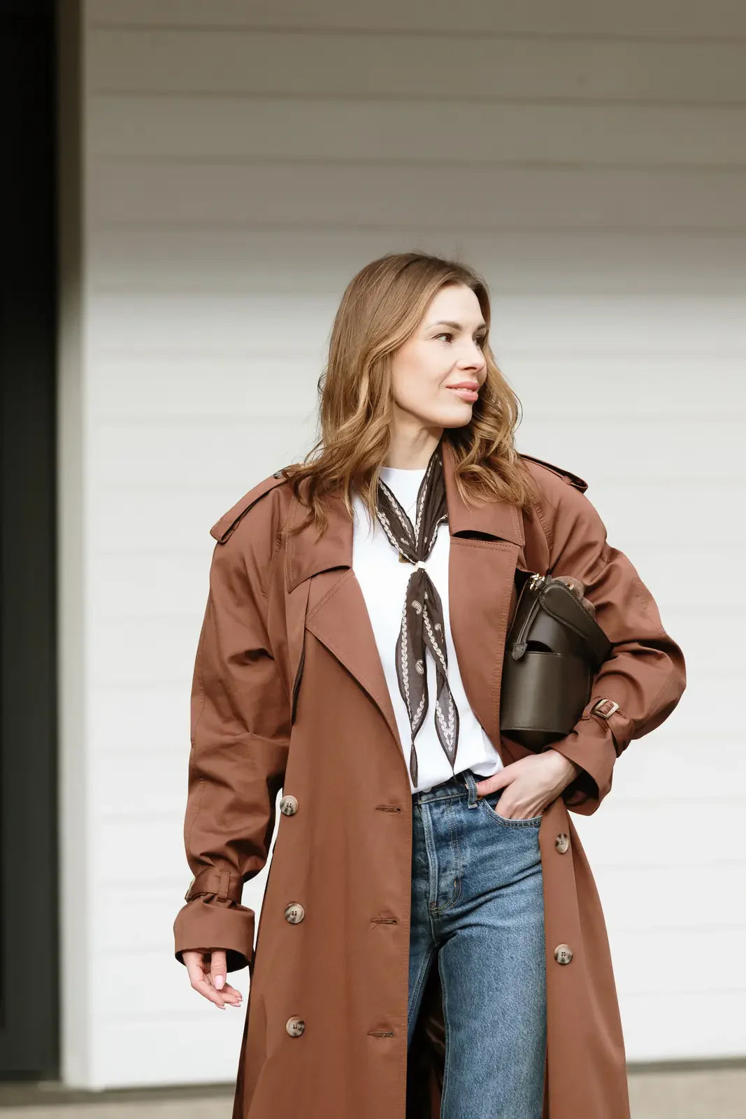 CYNTIA chocolate trench coat