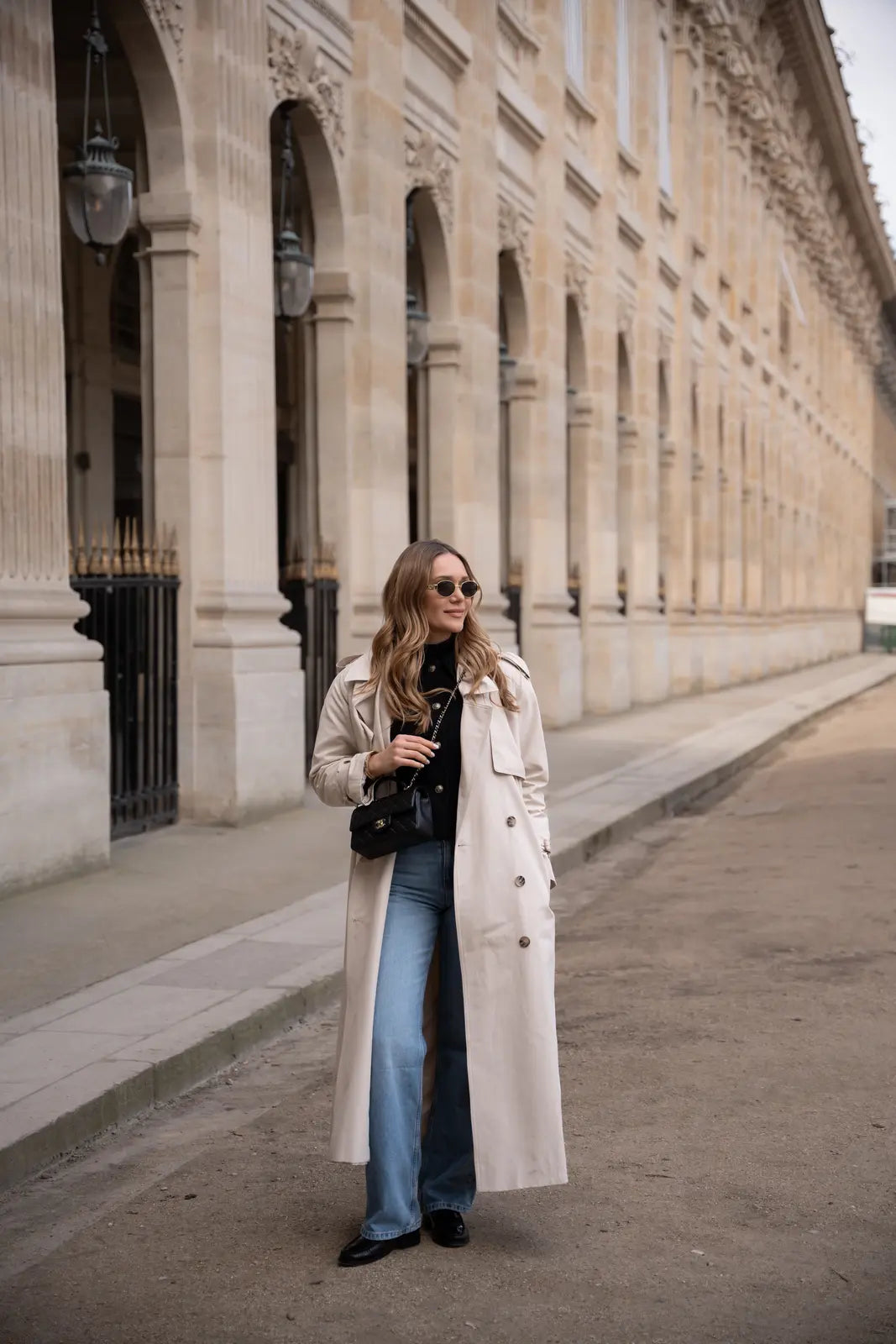 CYNTIA cream trench coat