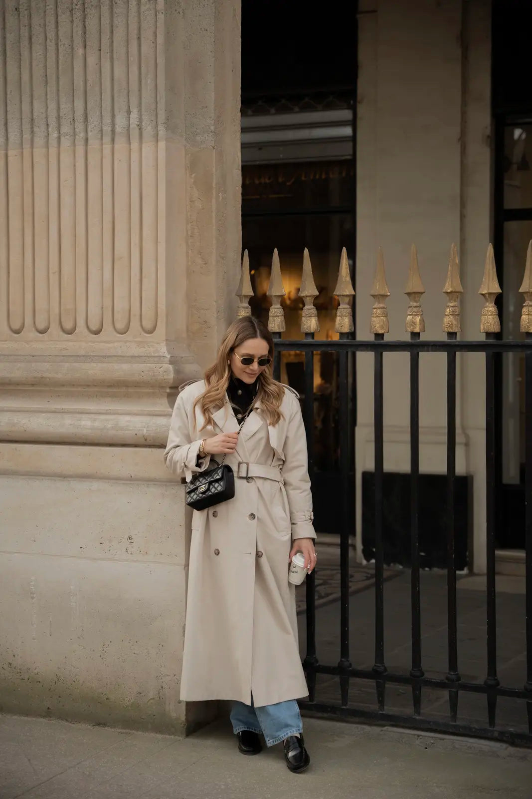 CYNTIA cream trench coat