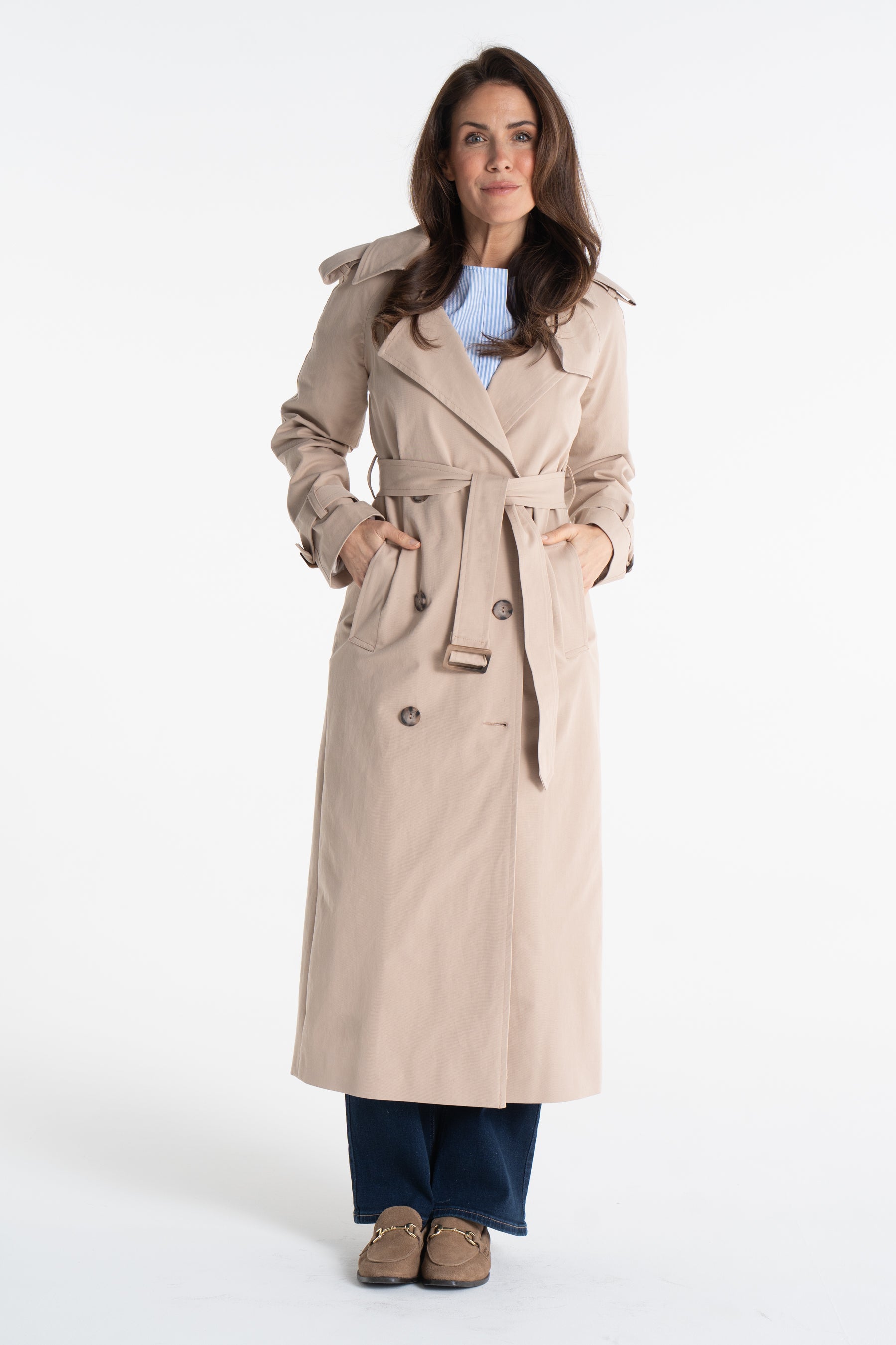 Trencz ADRIANNA maxi beżowy