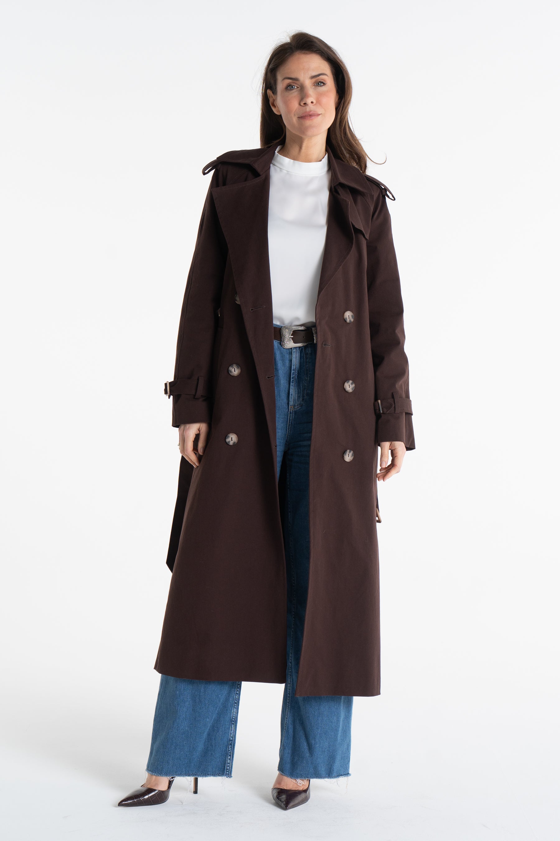 Trencz ADRIANNA maxi ciemna czekolada