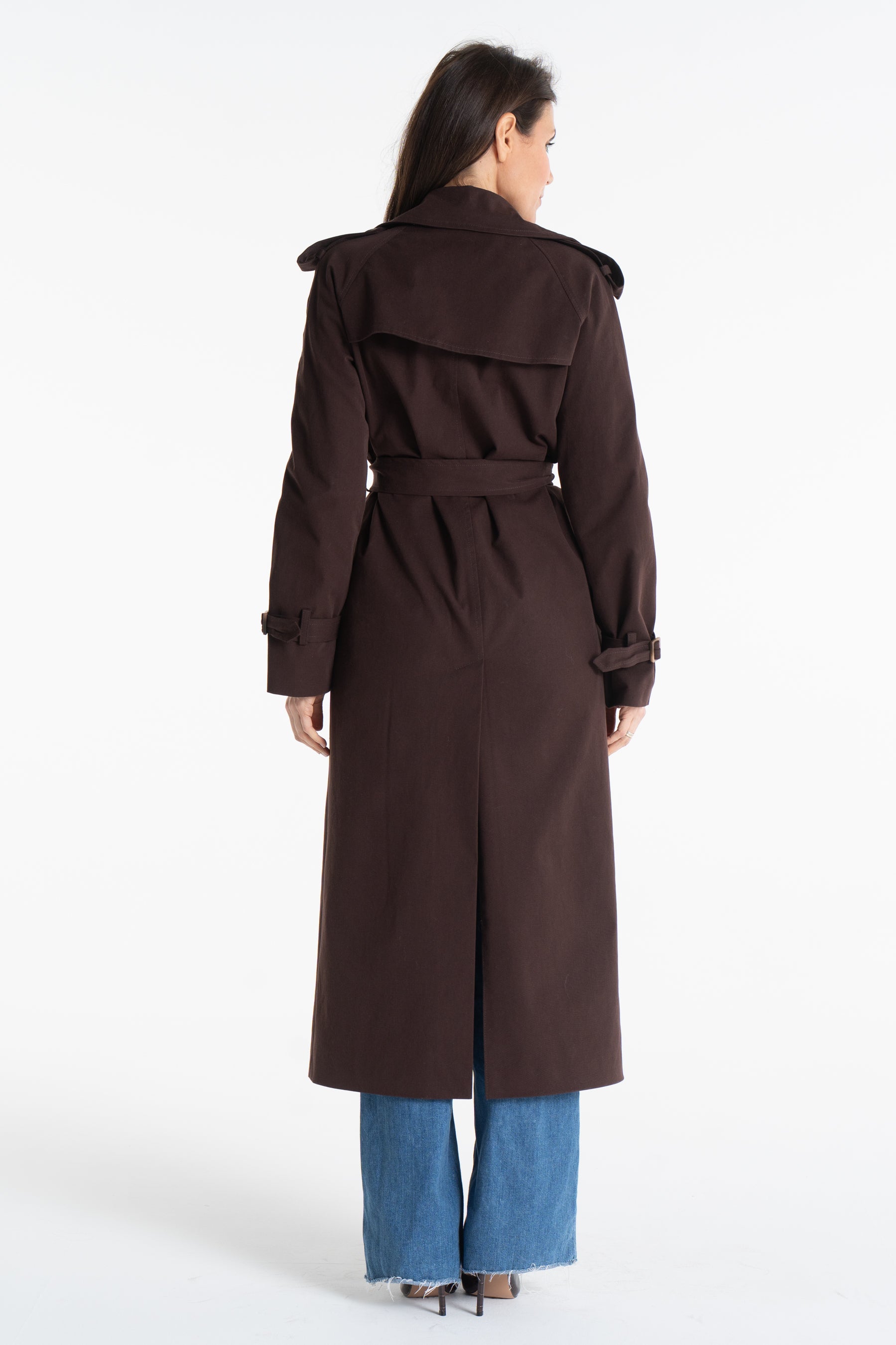 Trencz ADRIANNA maxi ciemna czekolada