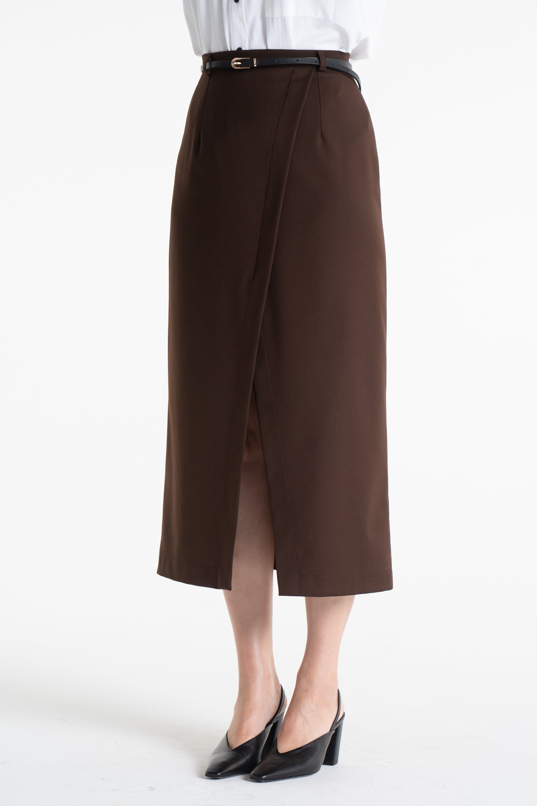 Spódnica KATE midi czekolada