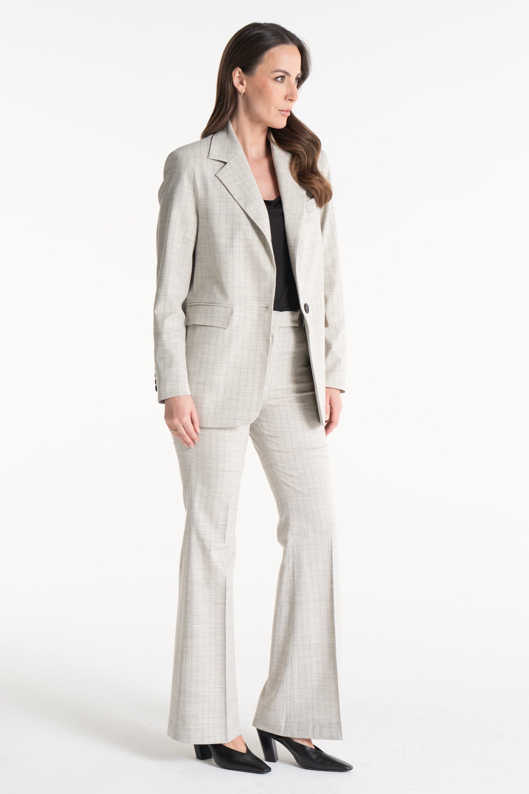 Spodnie BERTA beżowe w paski