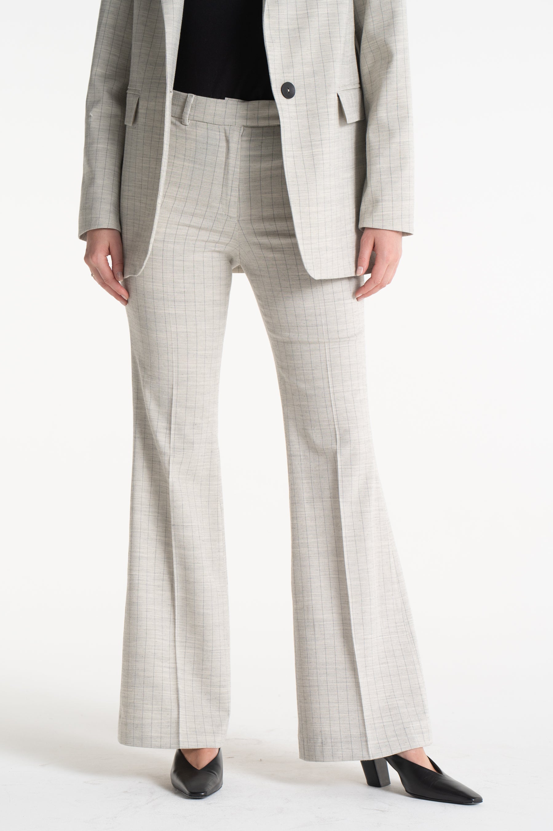 Spodnie BERTA beżowe w paski