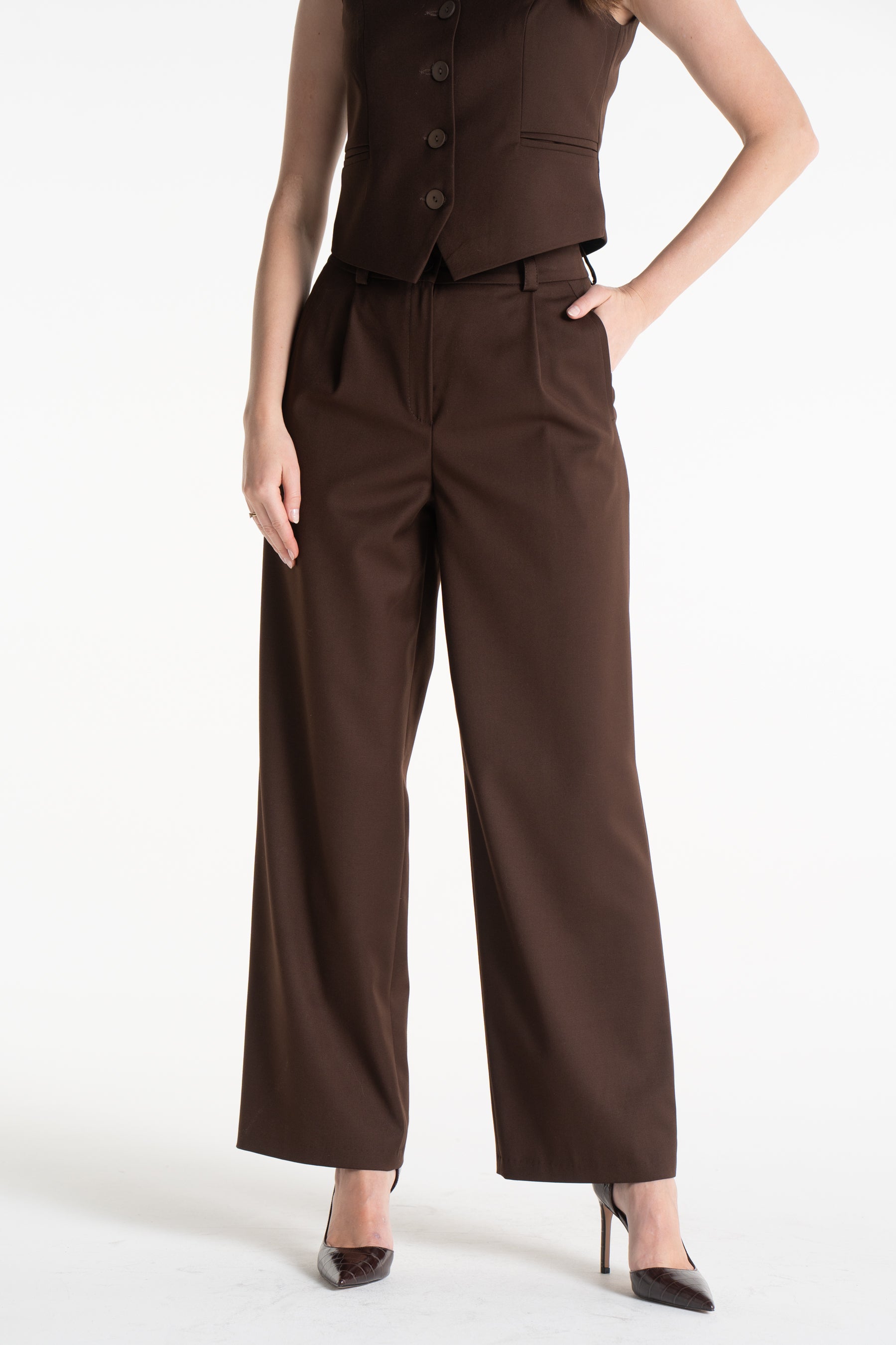 Spodnie EWELINA czekoladowe