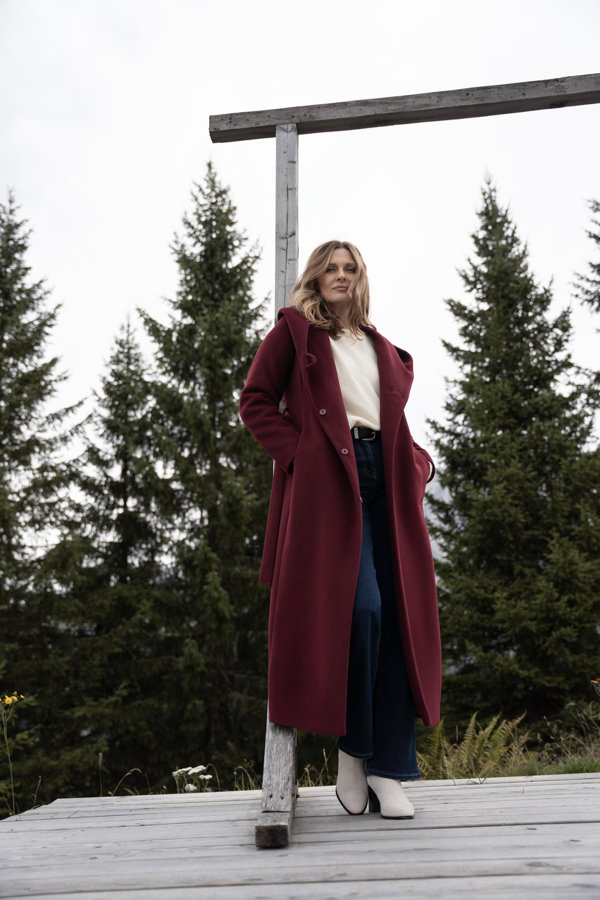 NOELIA maxi coat burgundy
