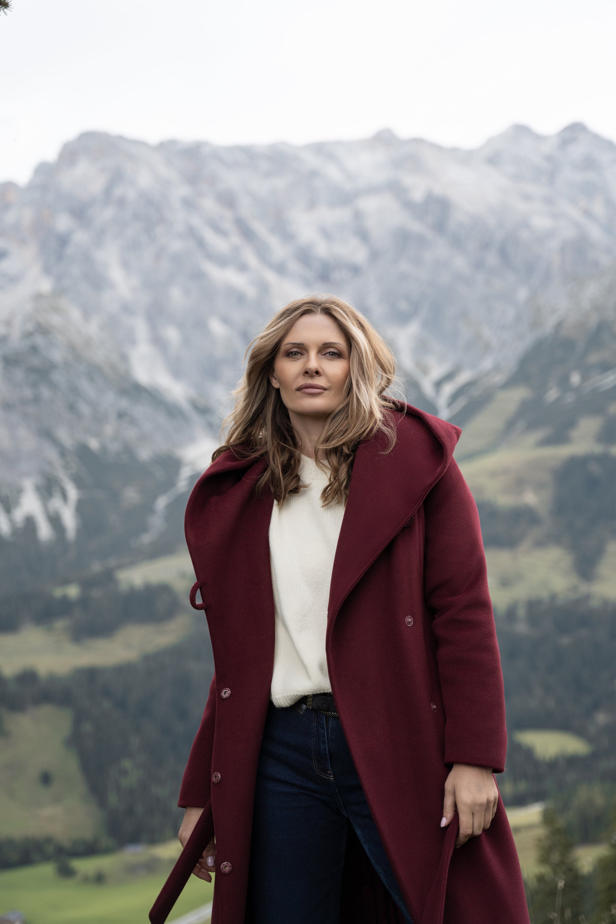 NOELIA maxi coat burgundy