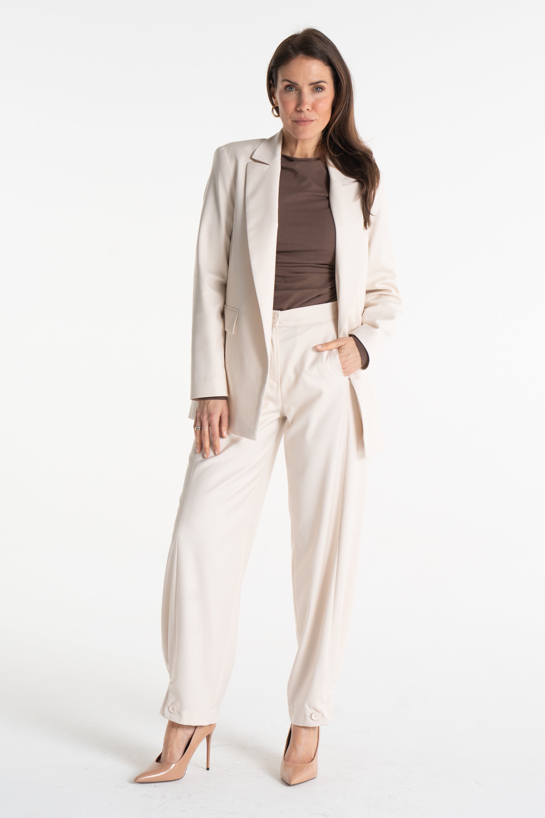 Spodnie ROMA śmietankowe