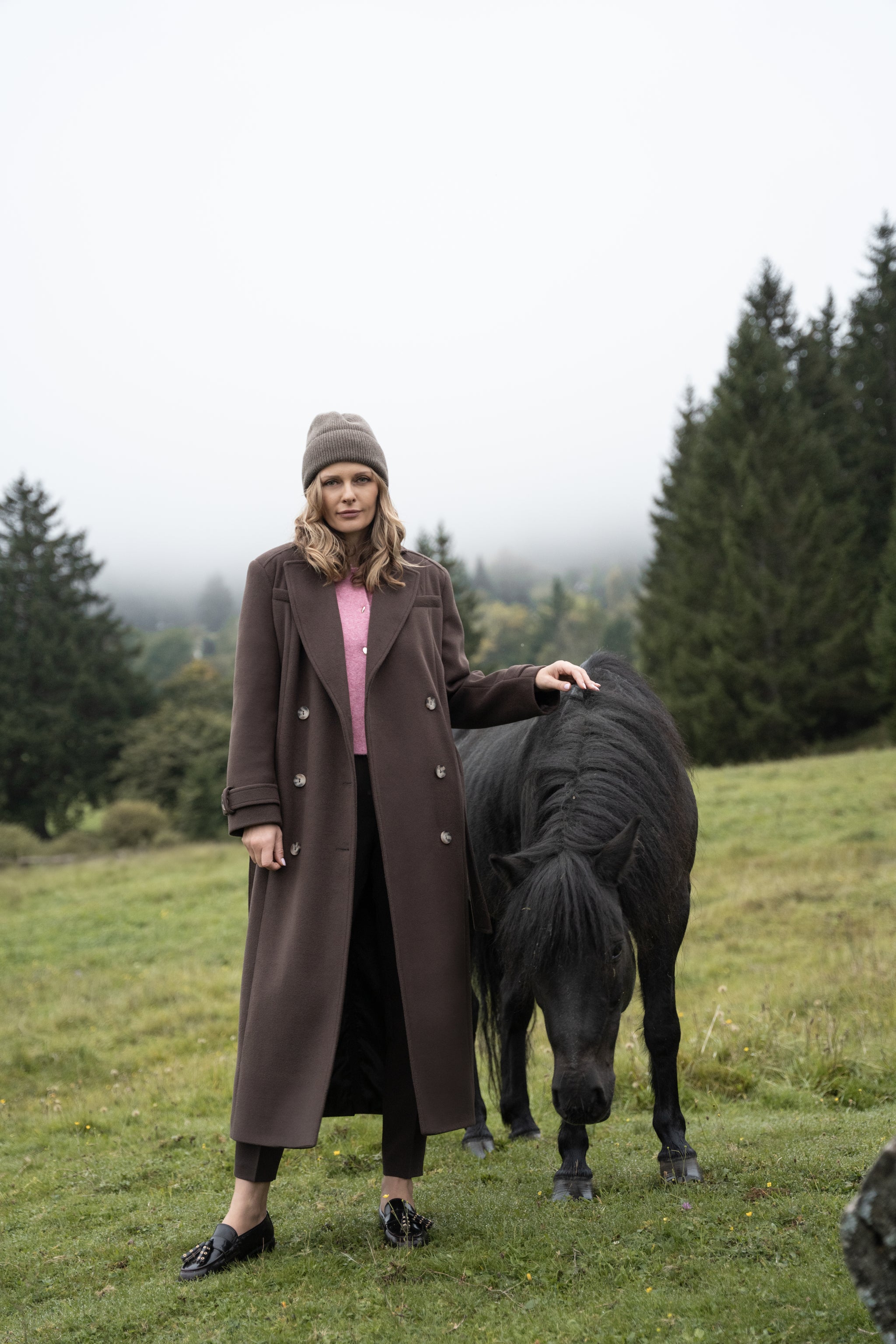 MALWINA maxi coat chocolate